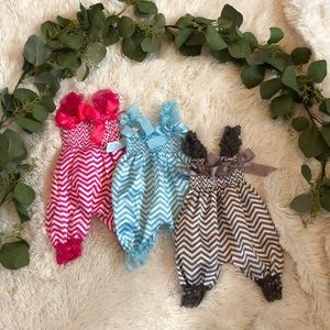 Chevron Print Baby Rompers